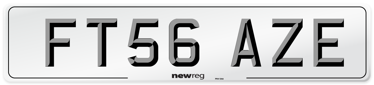 FT56 AZE Number Plate from New Reg